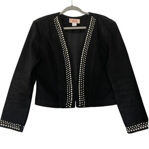 Vintage Apache Studded Jacket‎ Small Made in USA Black Cotton Western Rocker